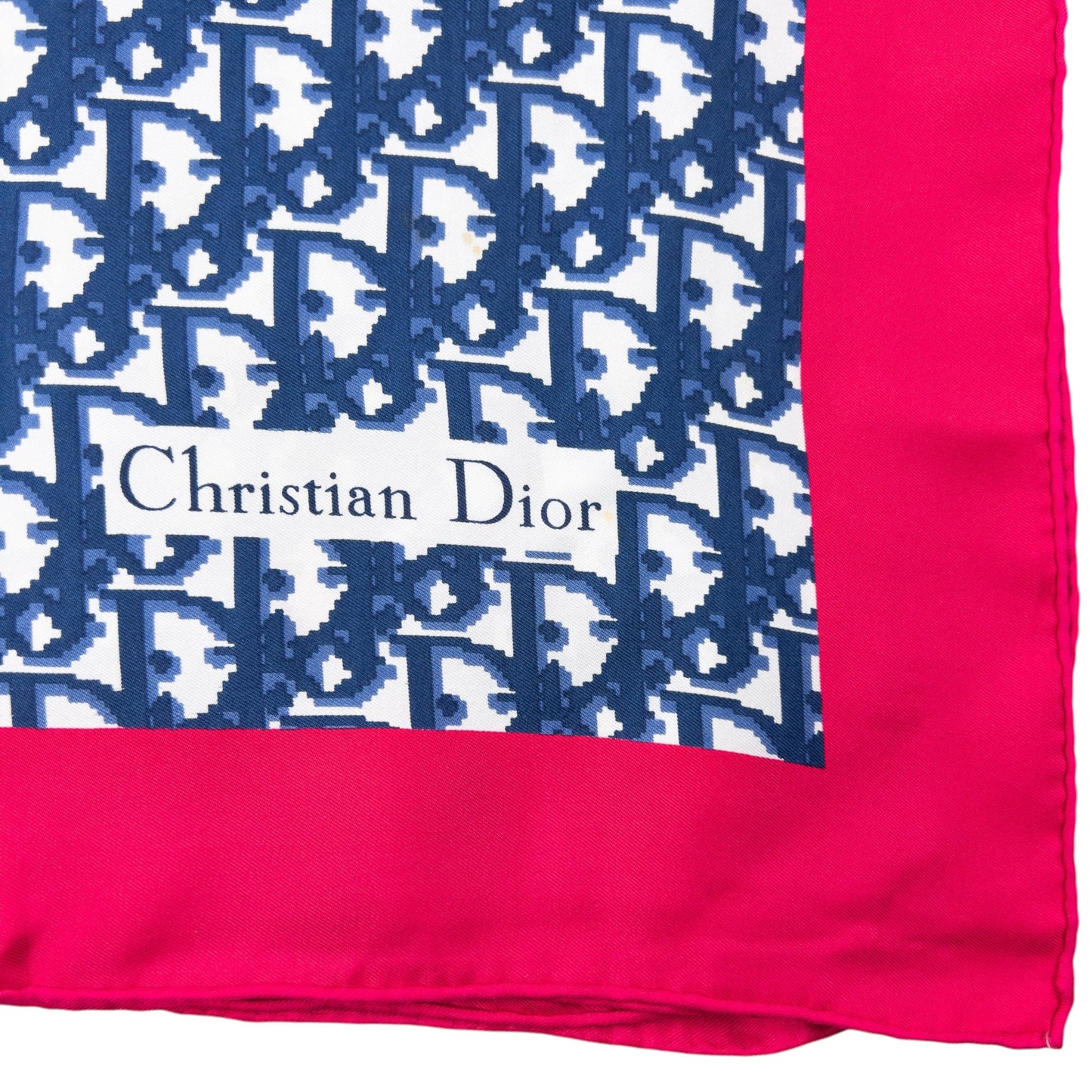Vintage 2000s Dior Monogram Pixel Silk Scarf | O/S, Blue