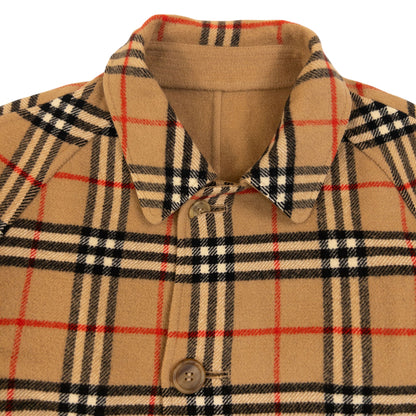 Vintage 90s Burberry Nova Check Reversible Wool Jacket Size M | Medium, Brown