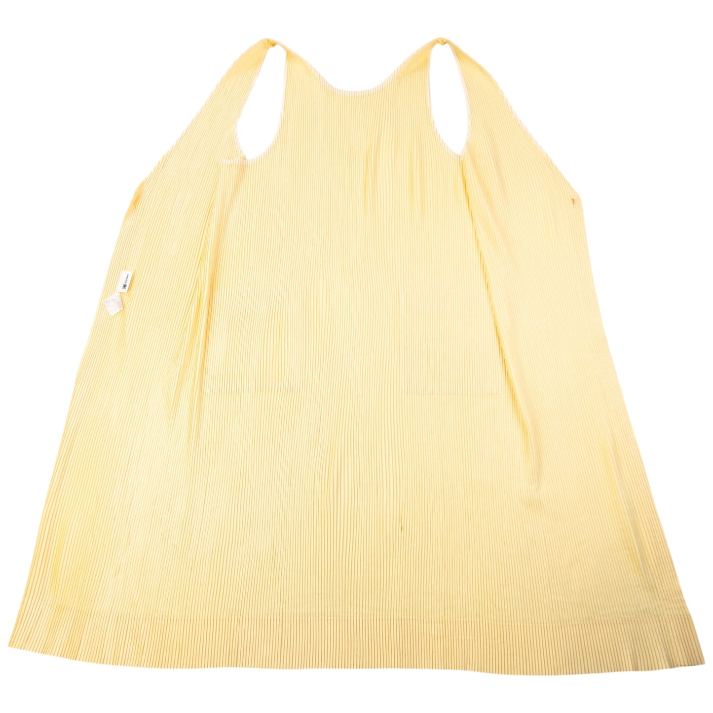 Vintage 90s Issey Miyake Pleated Longline Vest Dress Womens Size M | Medium, Yellow