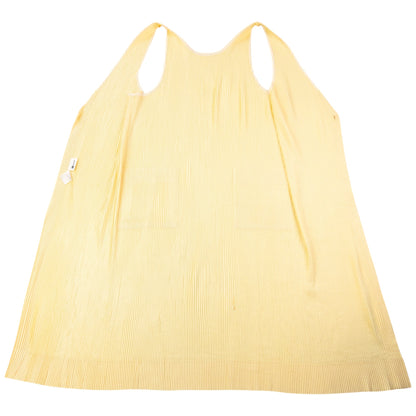 Vintage 90s Issey Miyake Pleated Longline Vest Dress Womens Size M | Medium, Yellow