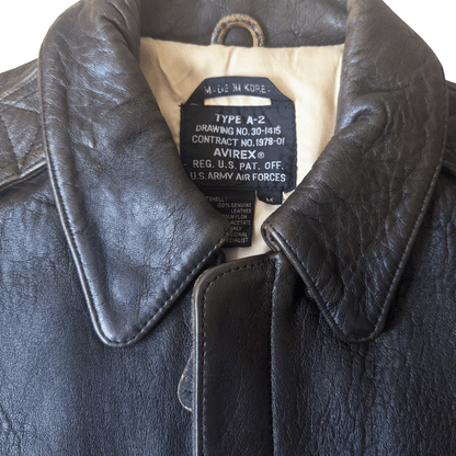 Avirex 'My Aim Is True' 1989 A2 Leather Flight Jacket - M / L | M / L, Red