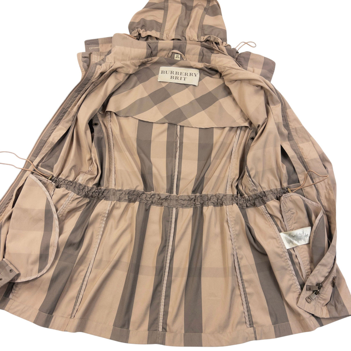Vintage Burberry Brit Nova Check Rain Jacket Womens | Small, Beige