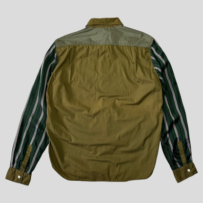 Comme Des Garçons Homme 2009 Rayon Sleeved Panelled Shirt - M | Khaki
