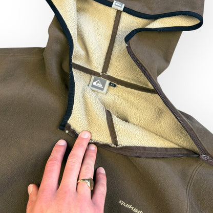 Quiksilver Shoulder Zip Fleece Hoodie Brown (XL) | XL, Multicoloured