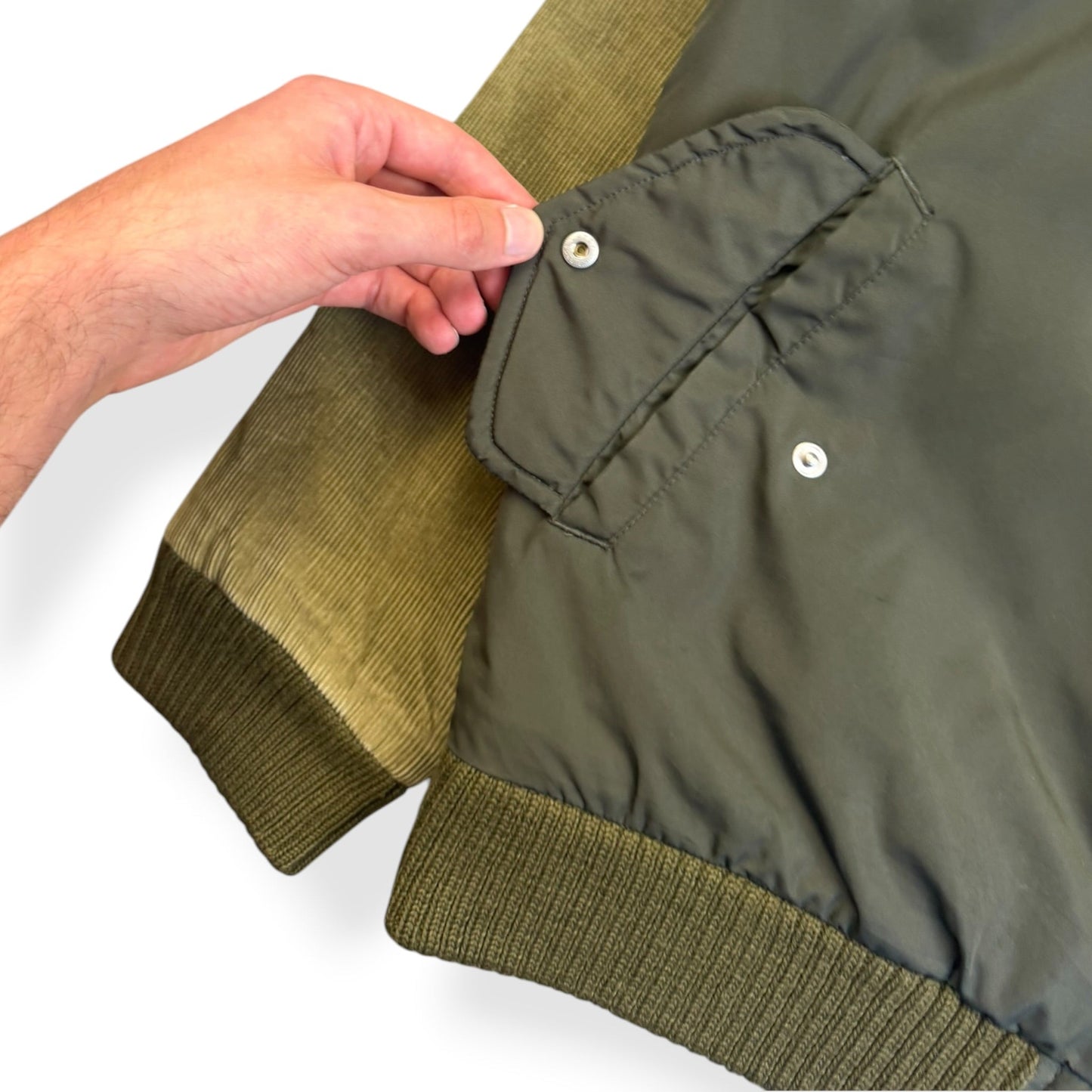2000's Stussy Corduroy/Nylon Panelled Jacket (M) | Medium, Green