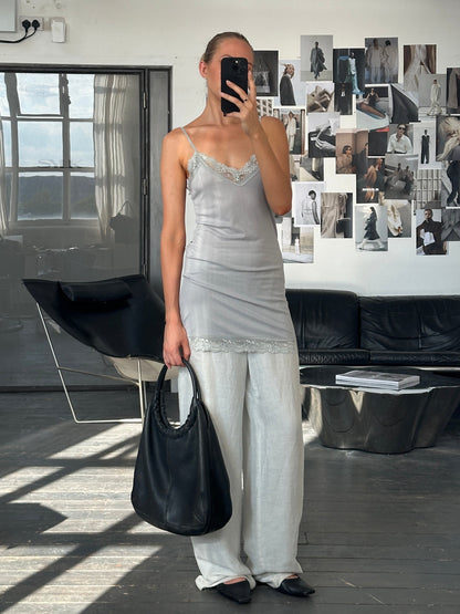 Italian Vintage 1990s Lace Sheer Mini Slip Dress - S