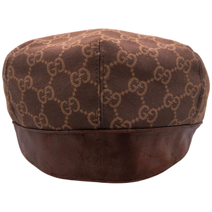 Vintage 2000s Gucci Monogram Flat Cap Size L | O/S, Brown