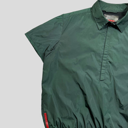 Prada Sport 1999 Nylon Shimmer Dual Layer 1/2 Zip Pullover Shirt Jacket - L