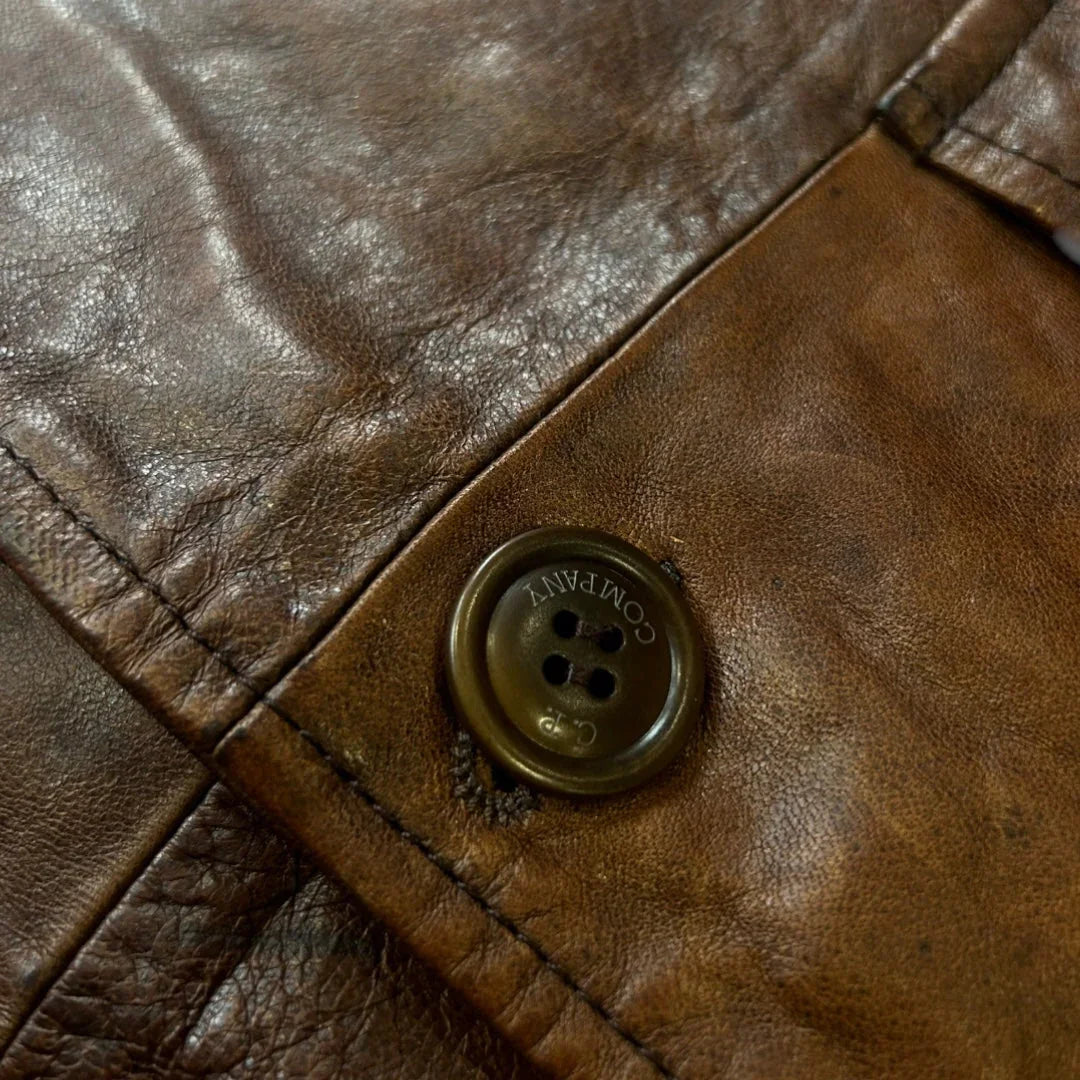 C.P. Company Leather Goggle Jacket with MTP Liner Size 50 BNWT