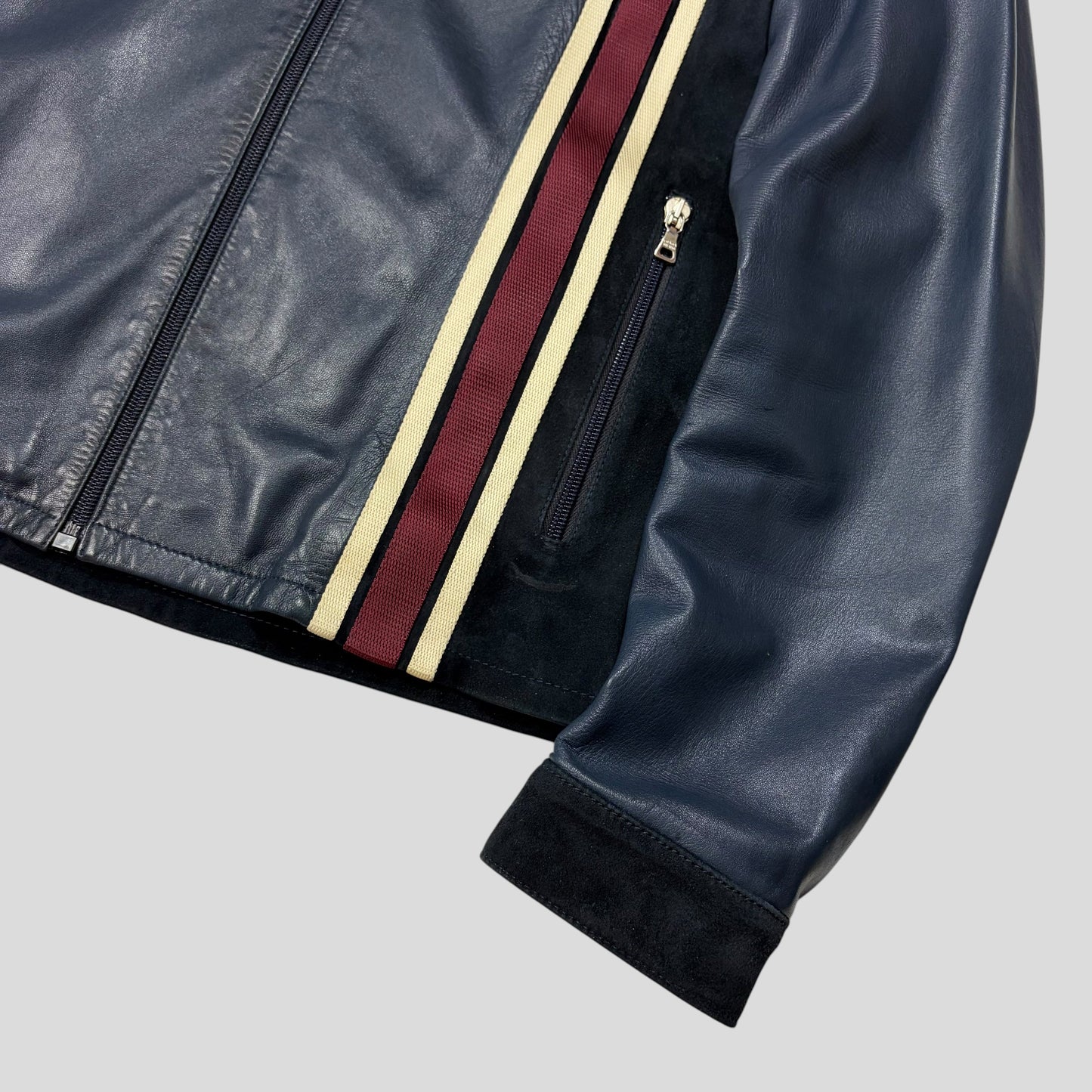 Prada Milano SS00 Runway Leather Racer Moto Jacket - S | Default Title, Multicoloured