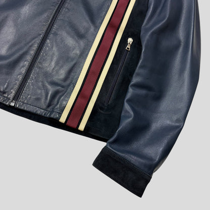 Prada Milano SS00 Runway Leather Racer Moto Jacket - S | Default Title, Multicoloured