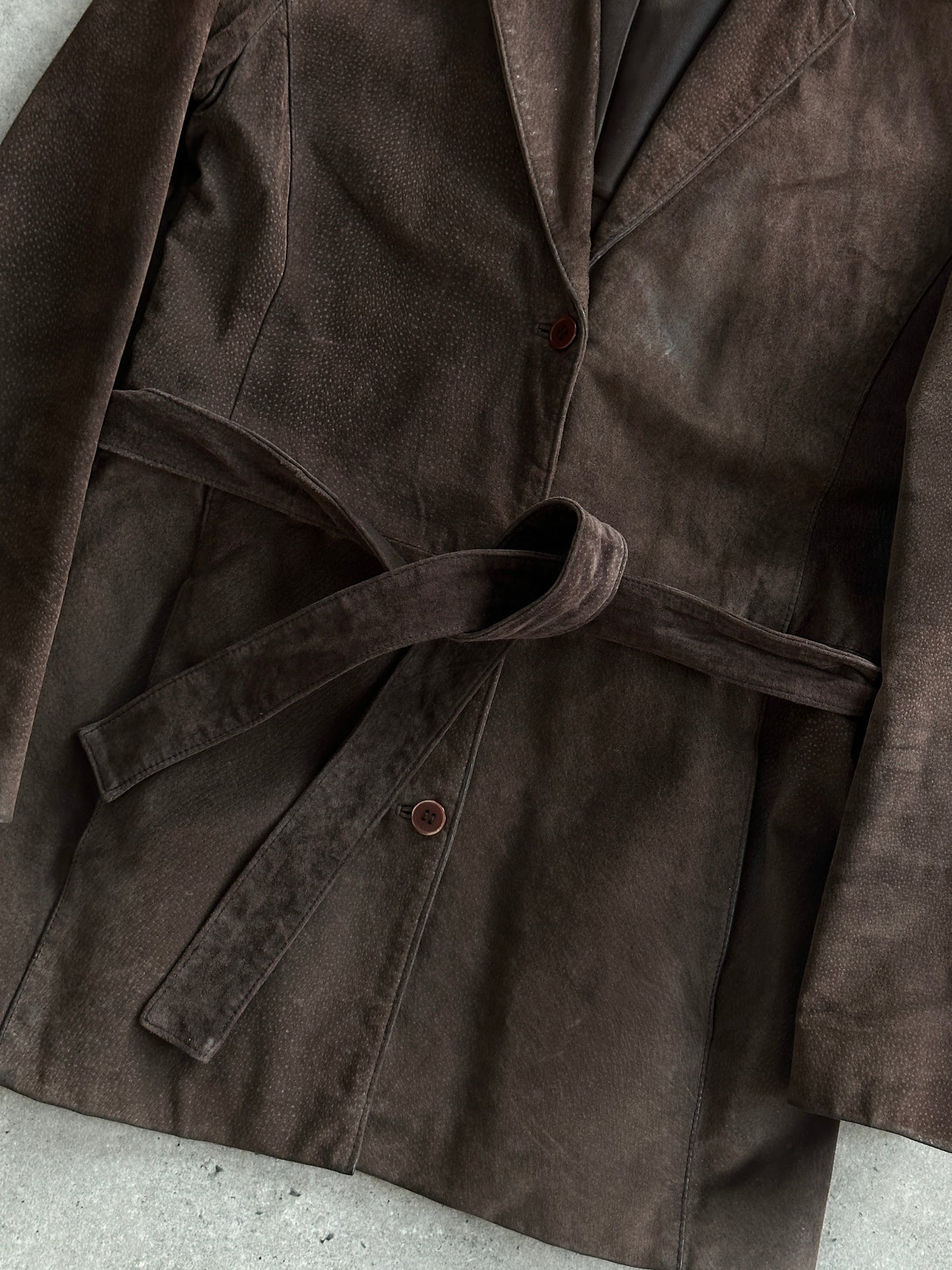 Vintage Suede Belted Jacket - S/M