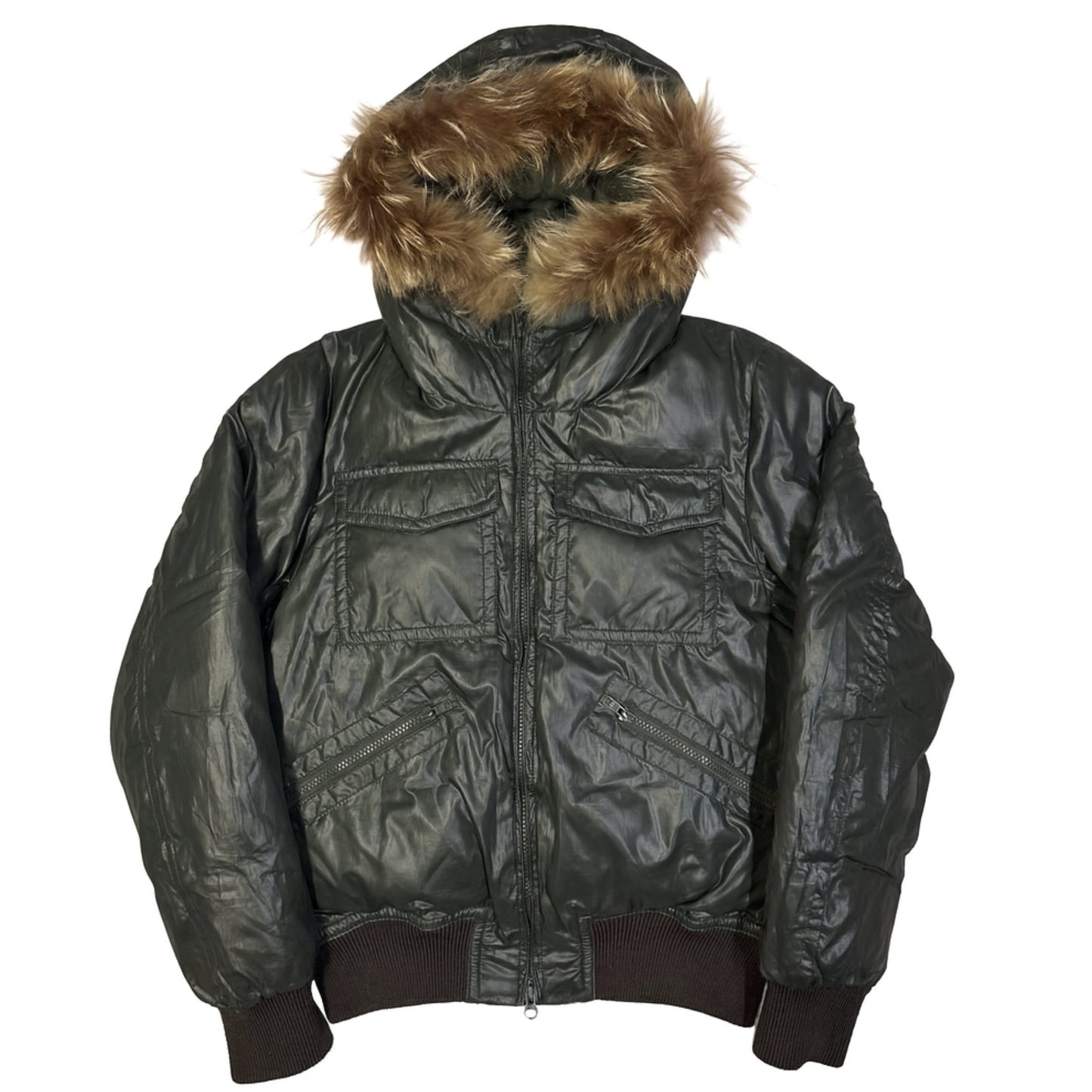 Takeo Kikuchi Jacket With Fur Hood In Green ( M )