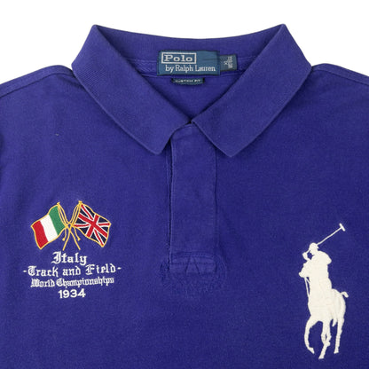 Vintage Polo Ralph Lauren Italy Track & Field Championship Polo Shirt Size XL