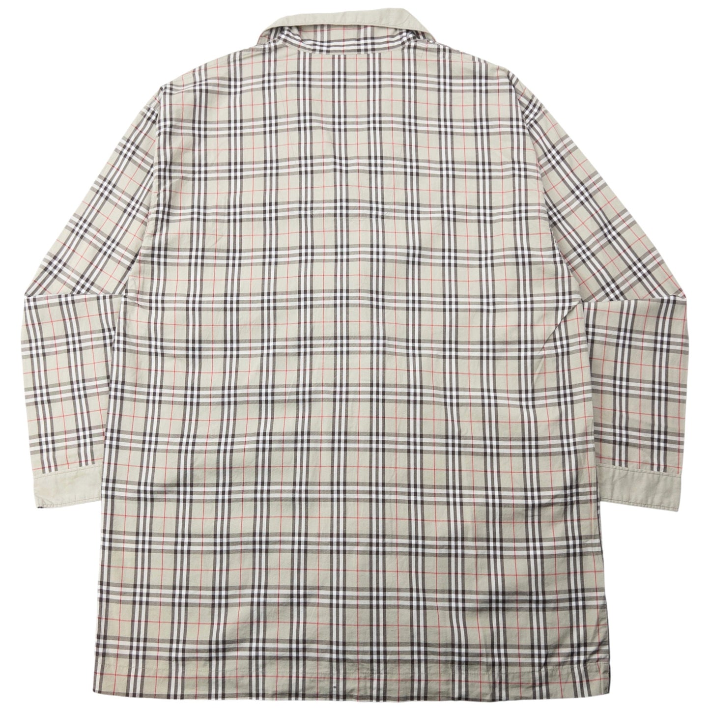 Vintage 2000s Burberry Nova Check Long Sleeve Button Up Pyjama Shirt Size M | Medium, Beige