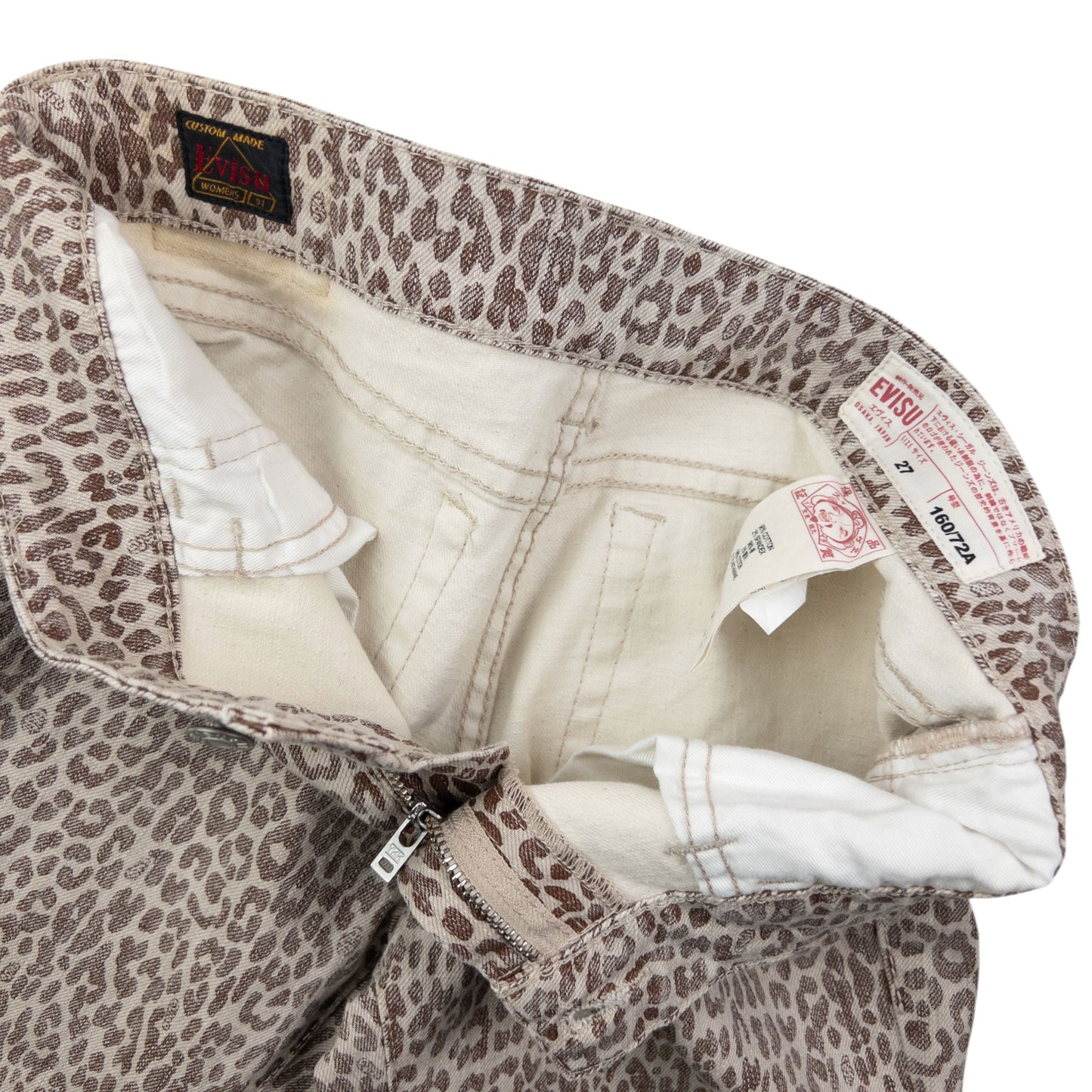 Vintage Evisu Double Gull Leopard Print Japanese Denim Jeans Size W30 | W30, Multicoloured