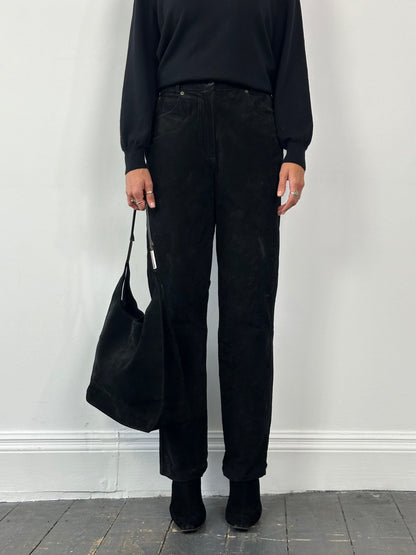 Vintage High Waisted Suede Trousers - W26