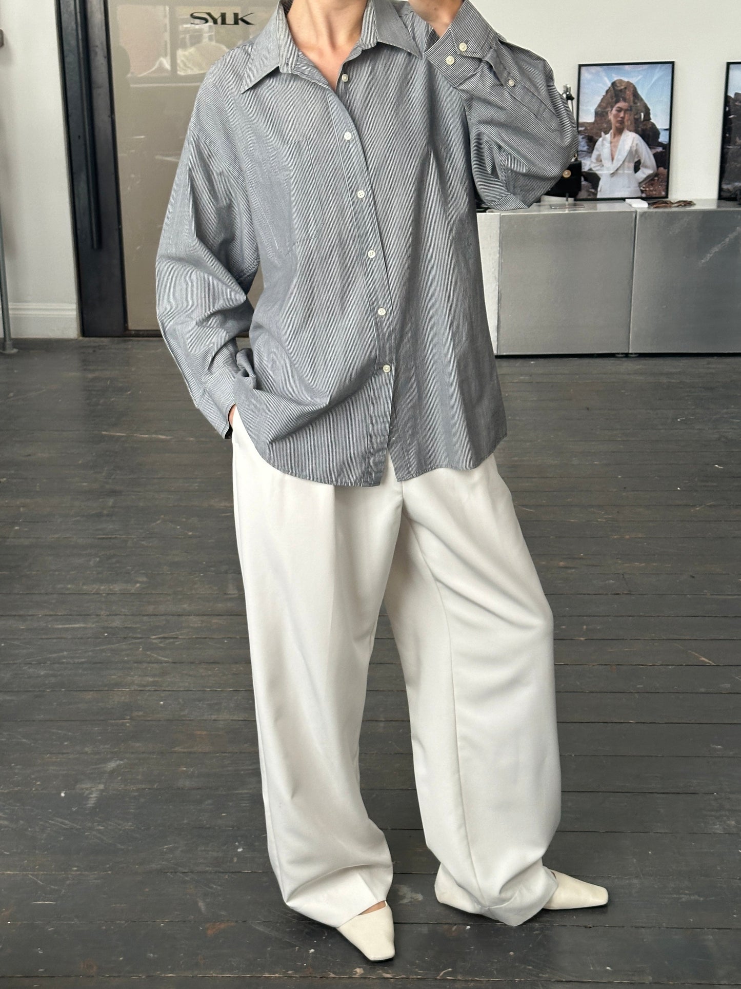 Christian Dior 1990s Stripe Cotton Shirt - L