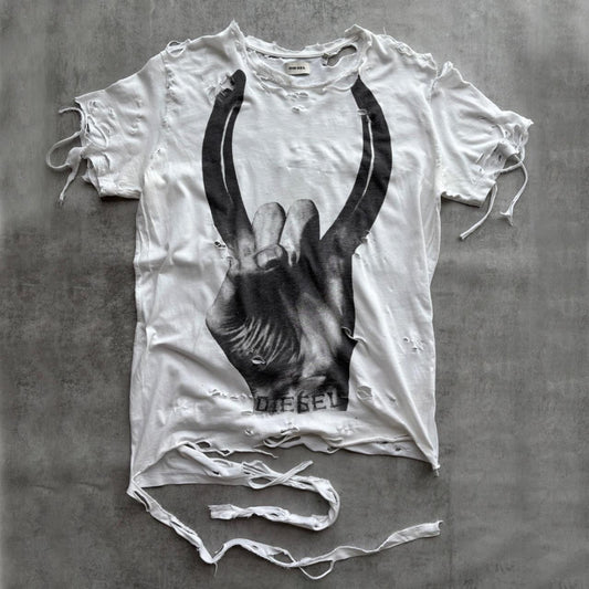 DIESEL DISTRESSED T-SHIRT | O/S, Red