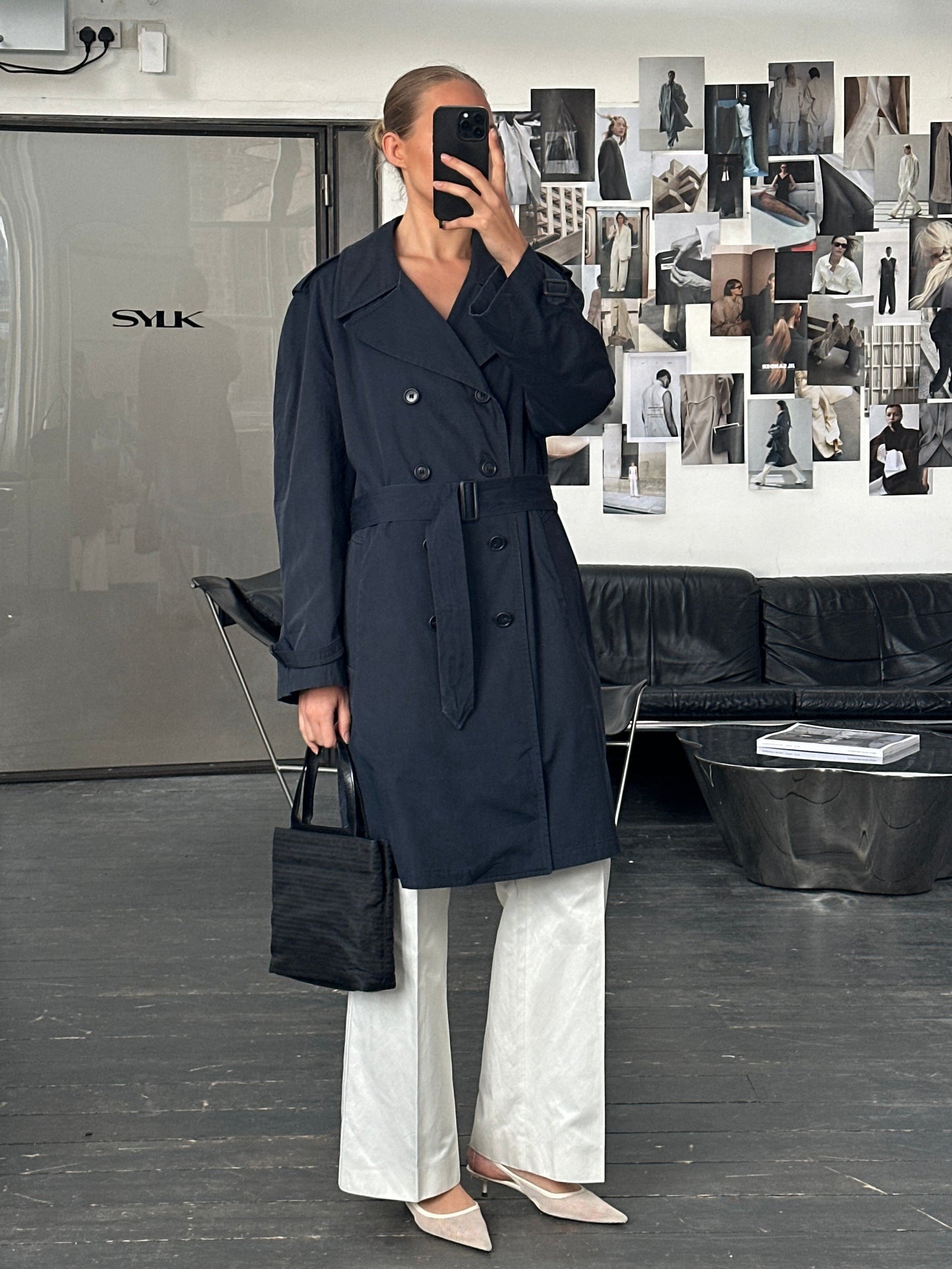 London Fog 1980s Double Breasted Belted Cotton Trench Coat - L/XL