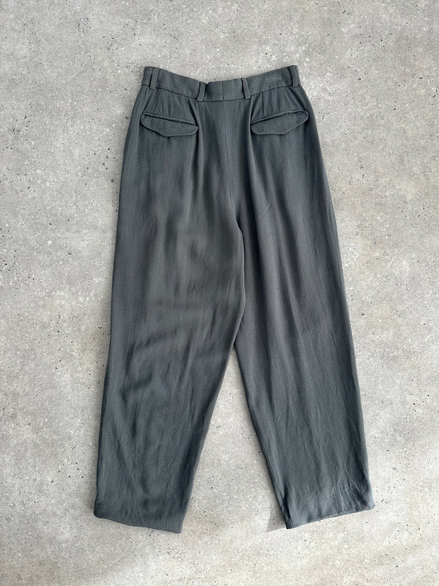 Giorgio Armani High Waisted Tapered Leg Pleated Trousers - W22