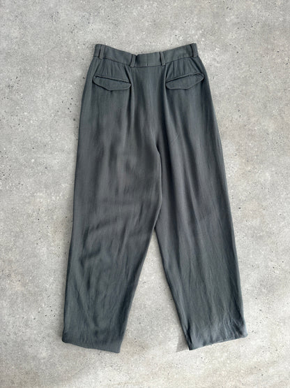 Giorgio Armani High Waisted Tapered Leg Pleated Trousers - W22