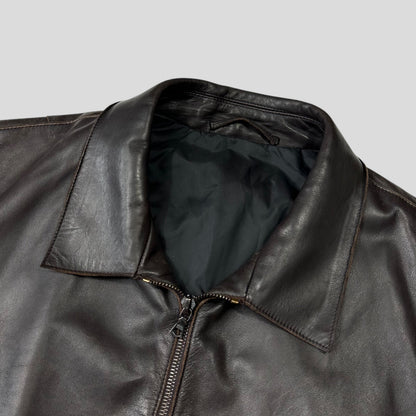 Neil Barrett AW00 Leather Moto Backpack Jacket - M/L | O/S, Brown
