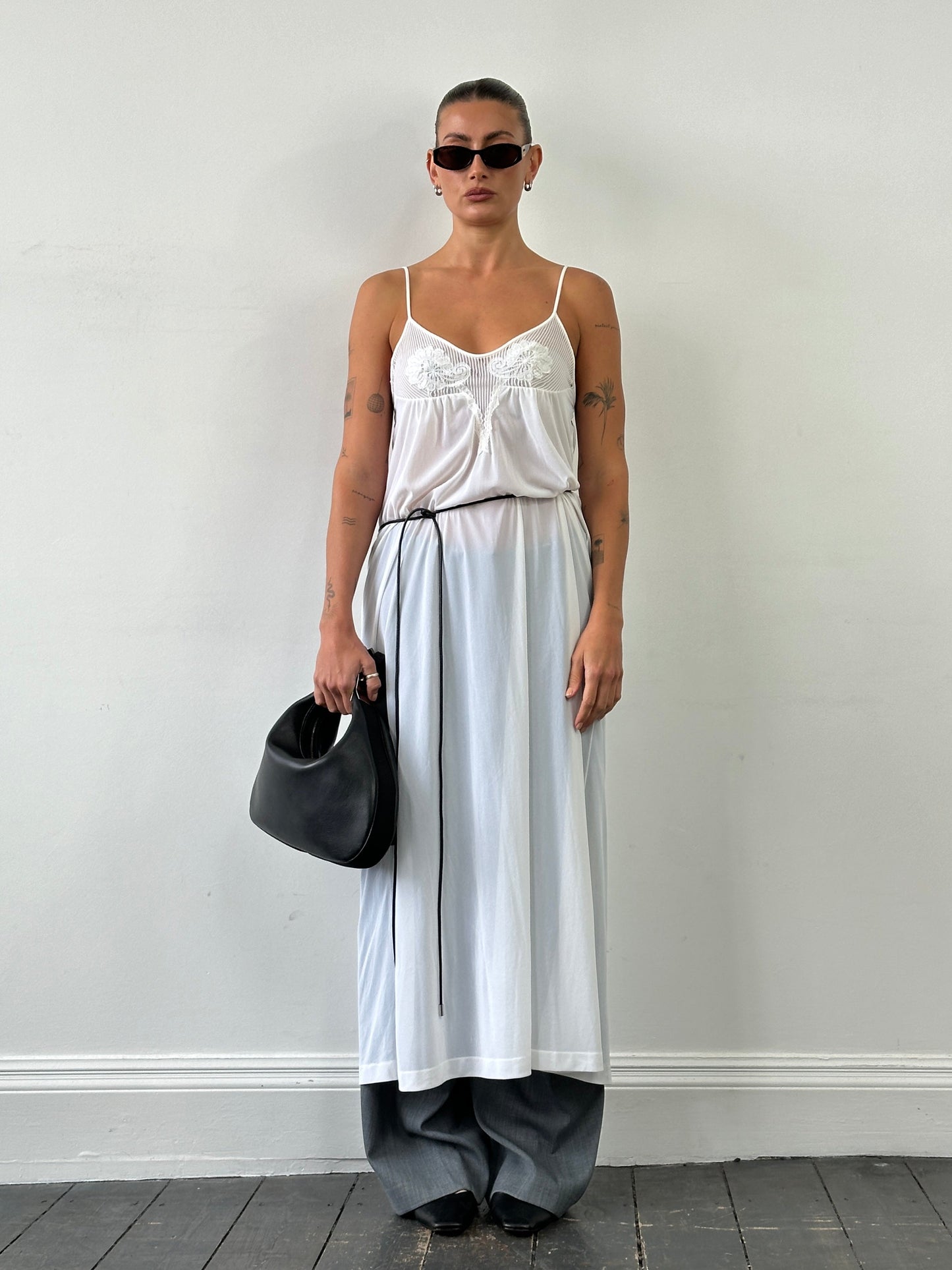 Vintage Sheer Maxi Slip Dress - S/M