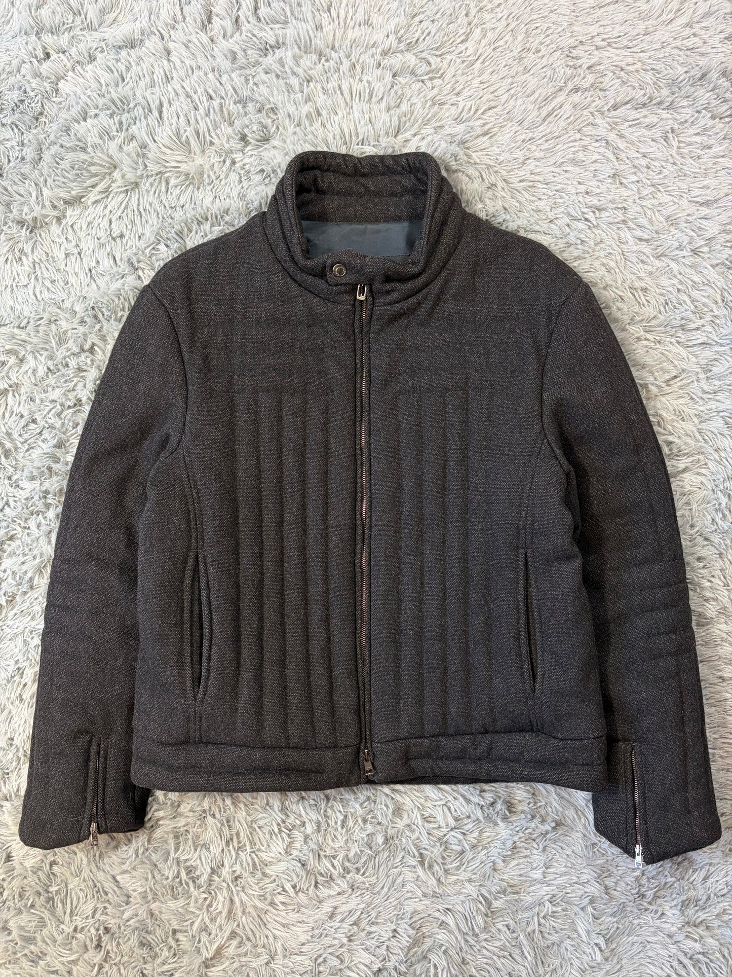 Gucci by Tom Ford AW00 Wool 3D Ribbed Runway Biker Jacket - IT50 | O/S, Multicoloured