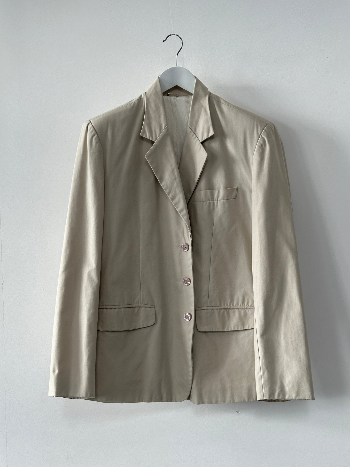 Vintage Cotton Single Breasted Blazer - L