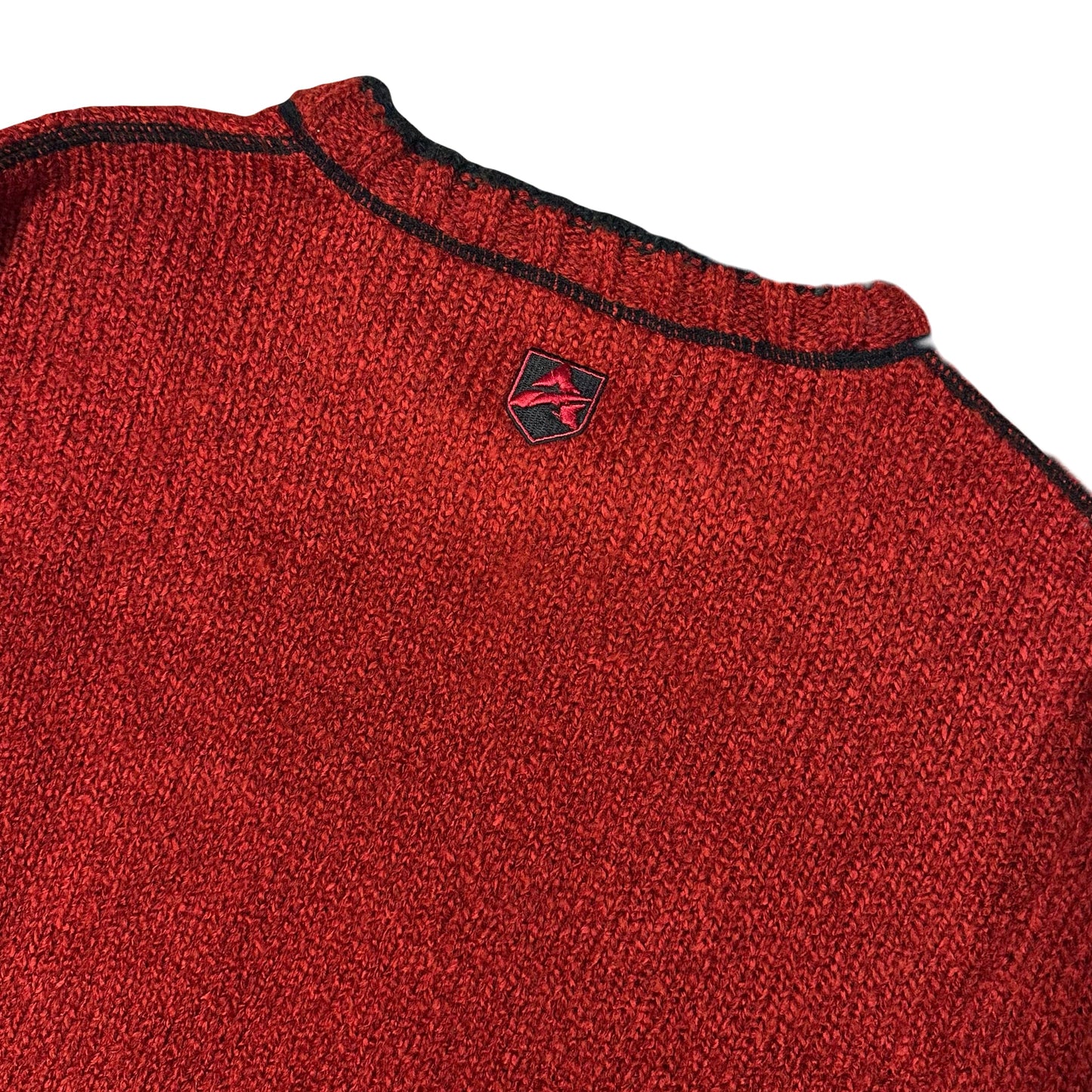 Avirex Spellout Knitted Sweatshirt In Red (XL) | Avirex, Red