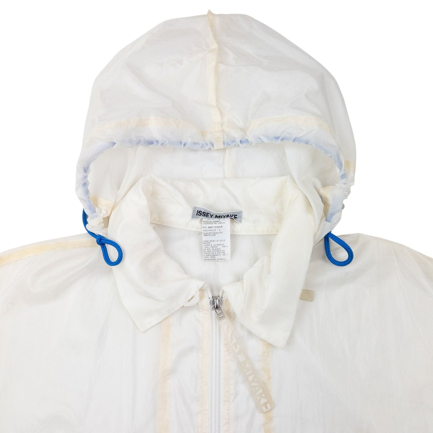 Vintage 90s Issey Miyake Transparent Longline Jacket Size L | Large, Cream