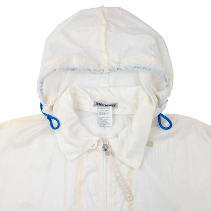 Vintage 90s Issey Miyake Transparent Longline Jacket Size L | Large, Cream