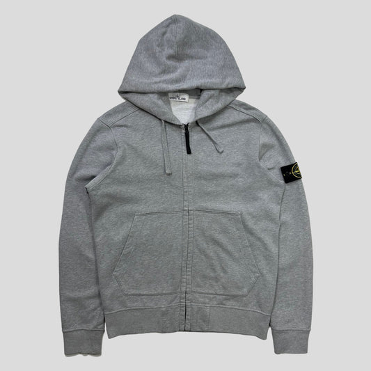 Stone Island Zip-up Grey Cotton Hoodie - M