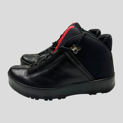 Prada Sport 00’s Leather & Nylon Boots - UK6 | UK 6, Red