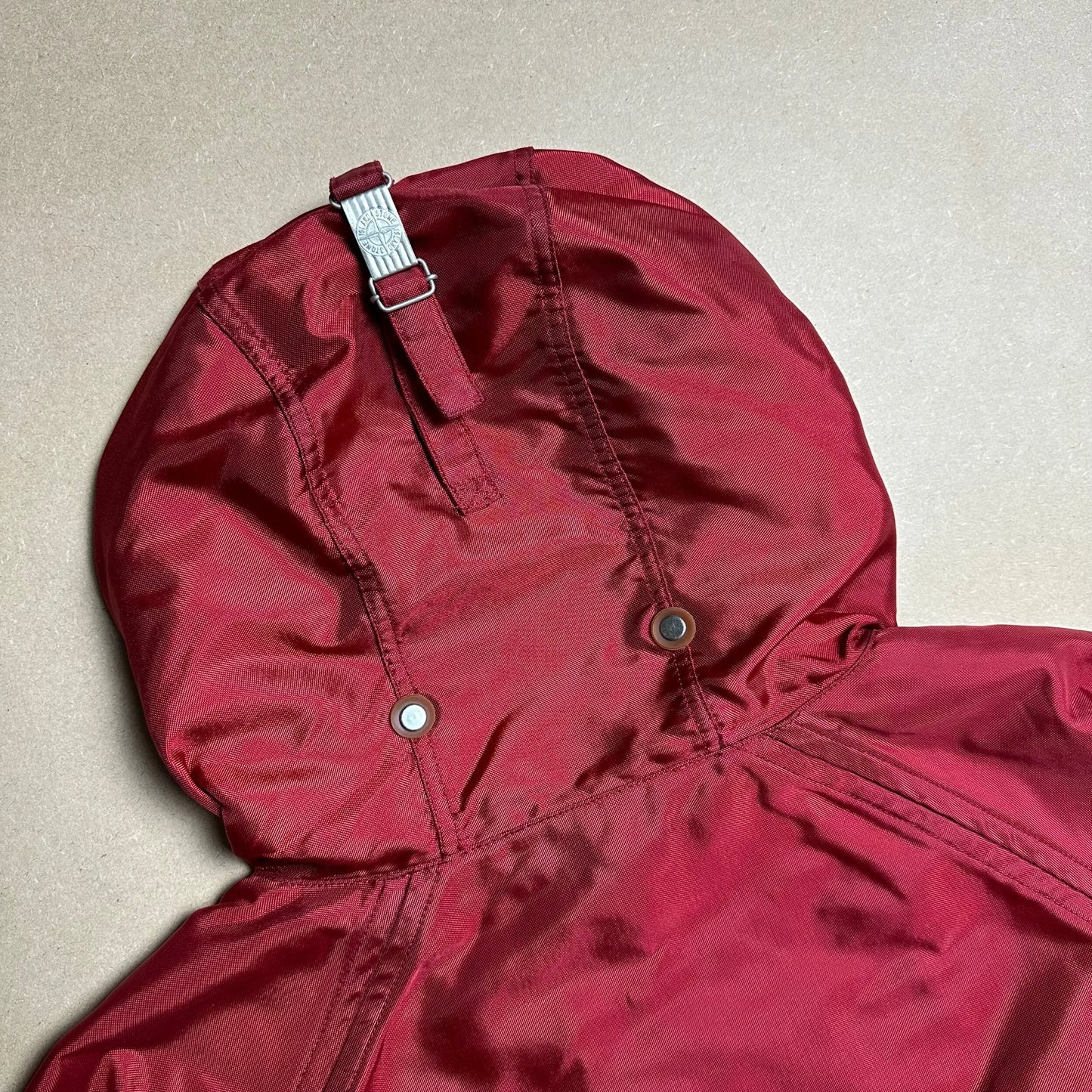 A/W 1993 Crimson Red Formula Steel Balaclava Parka
