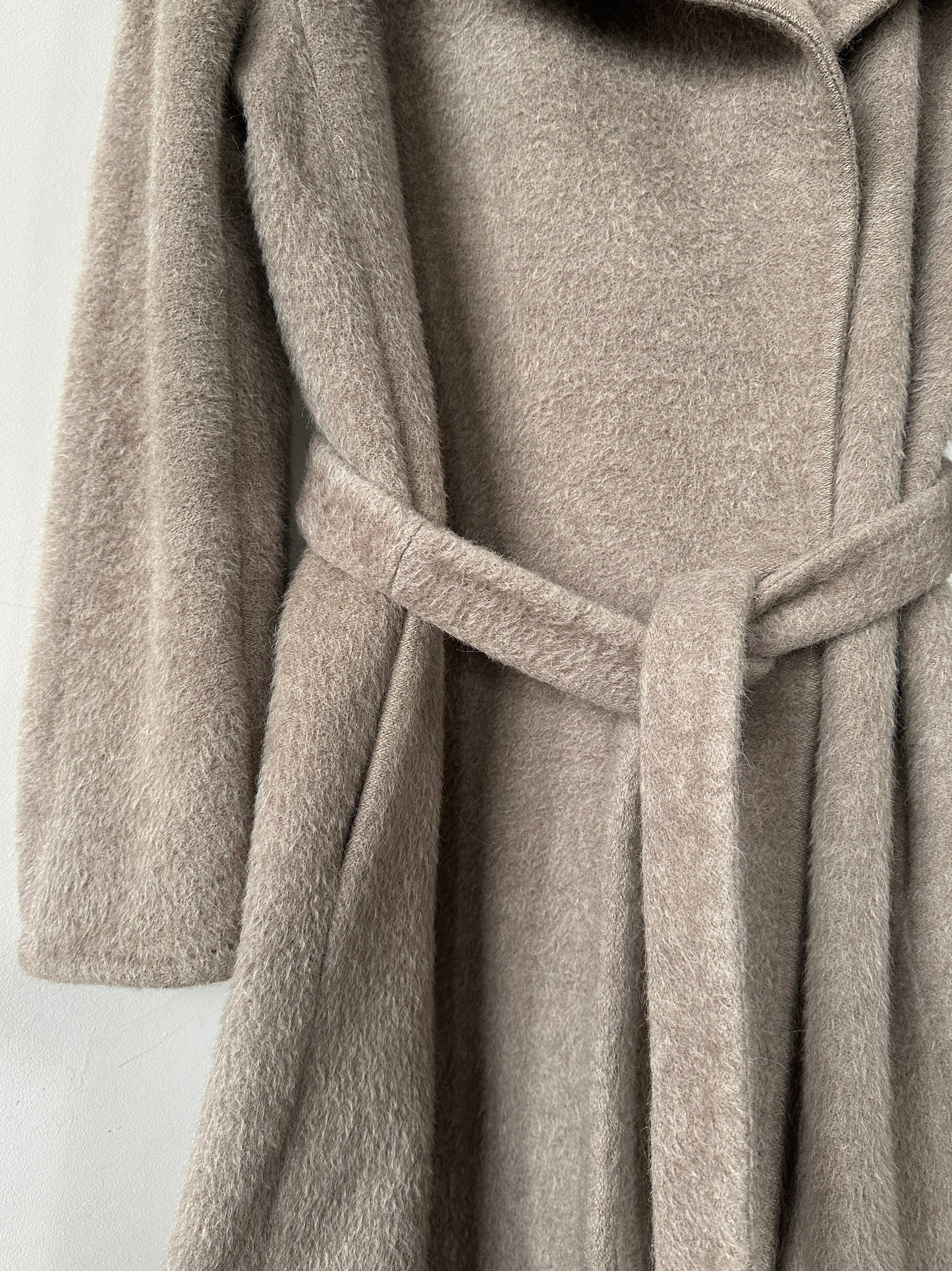 Max Mara Alpaca Wool Belted Wrap Coat - S/M