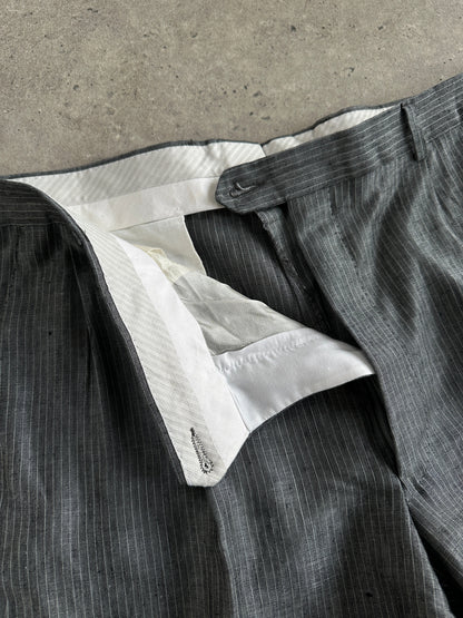 Italian Vintage Straight Leg Lightweight Tailored Trousers - W34