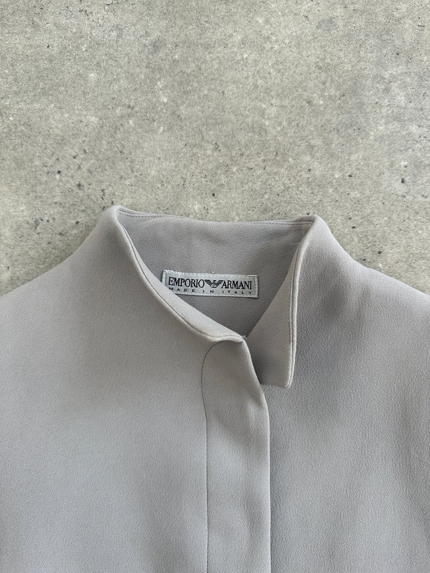 Emporio Armani High Neck Fitted Minimal Blazer Jacket - S/M