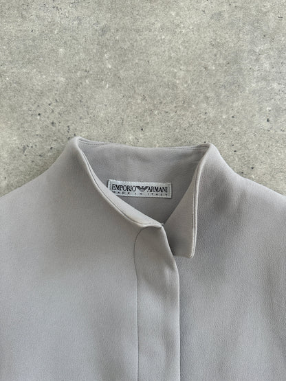 Emporio Armani High Neck Fitted Minimal Blazer Jacket - S/M