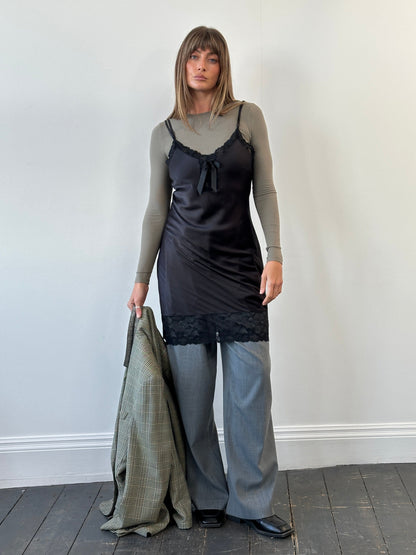 Vintage 1990s Lace Mini Slip Dress - M/L