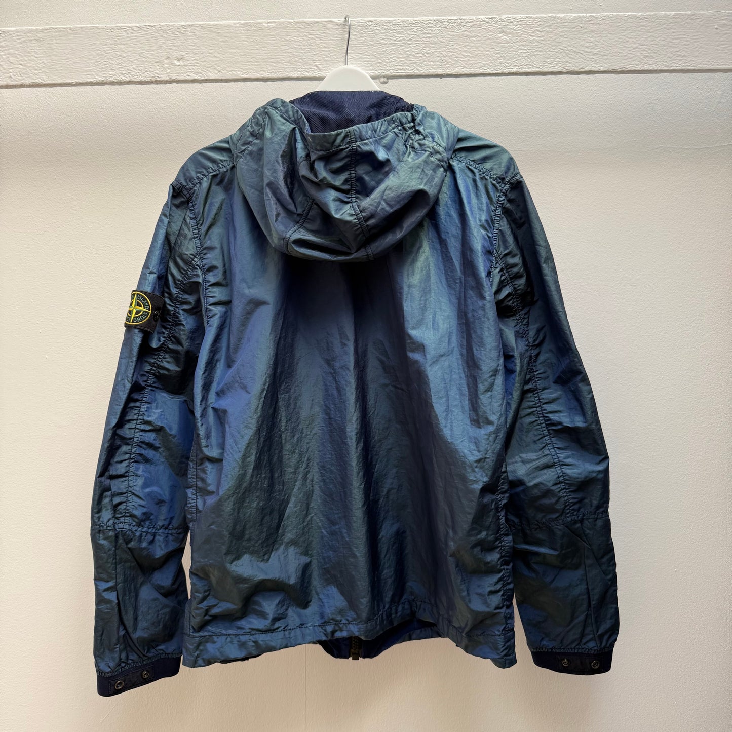 2017 Stone Island Nylon Metal Weft Jacket (L) | Large, Metallic Blue