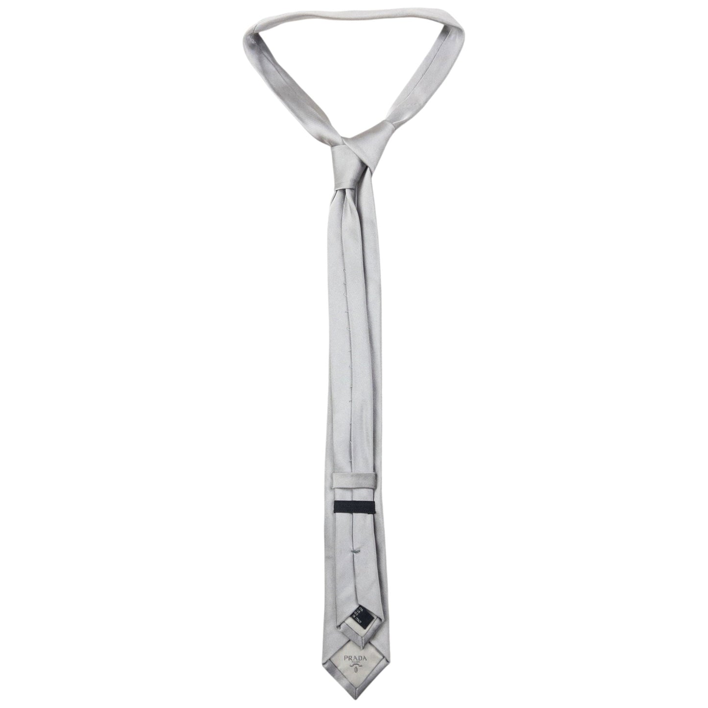 Vintage 2000s Prada Skinny Silk Tie | O/S, Grey