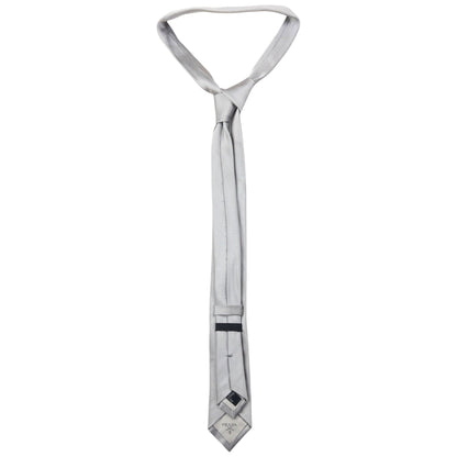 Vintage 2000s Prada Skinny Silk Tie | O/S, Grey