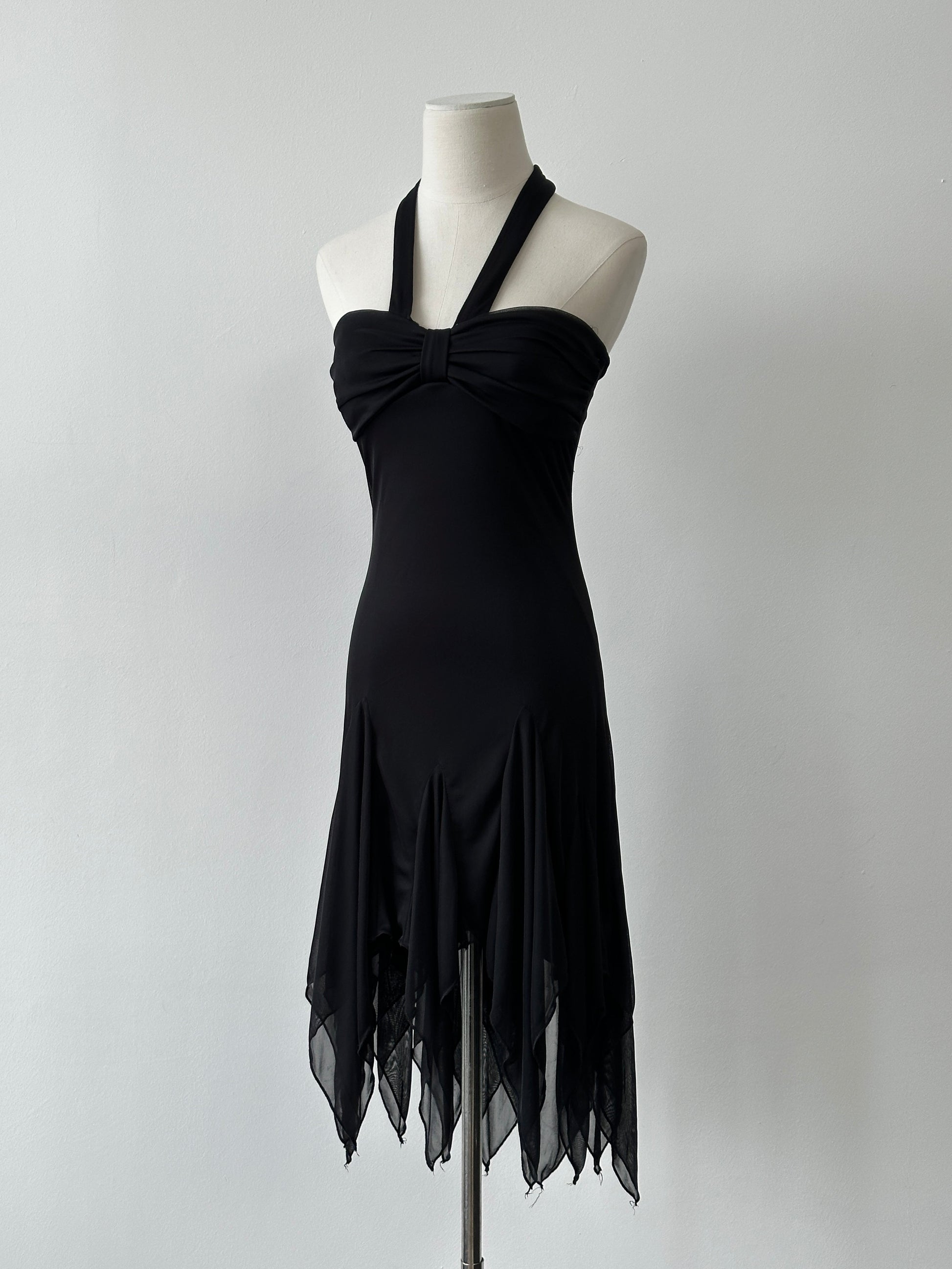 USA Vintage 2000s Halterneck Handkercheif Midi Dress - S