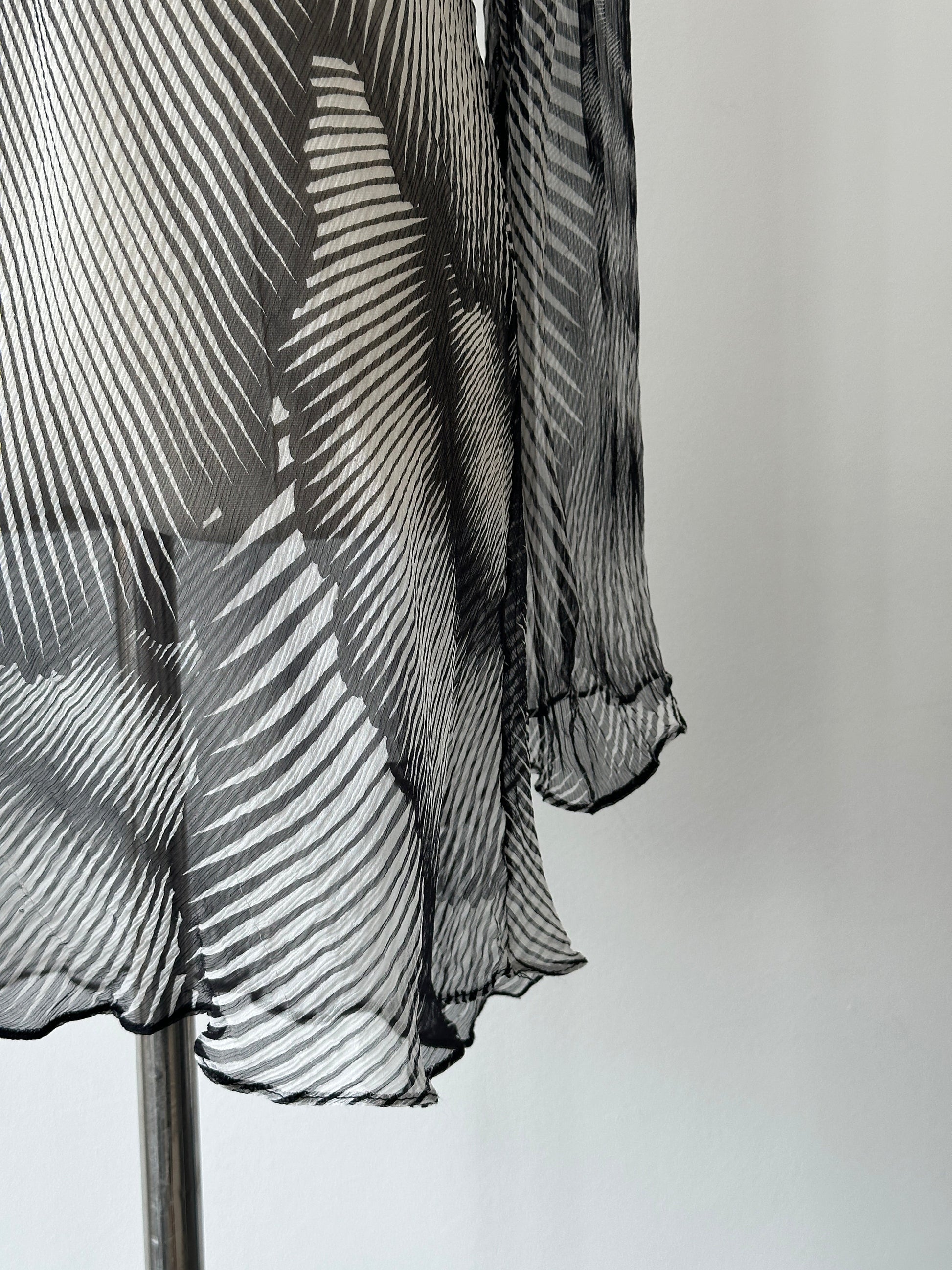 Vintage 1990s Sheer Print Mini Dress - S