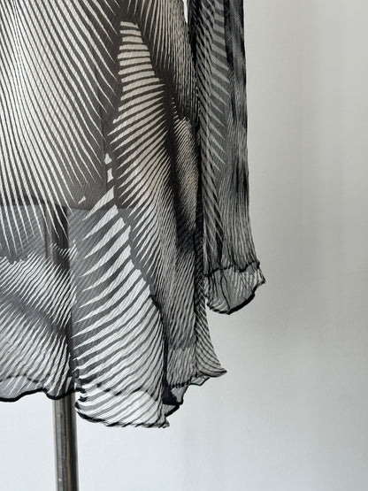 Vintage 1990s Sheer Print Mini Dress - S