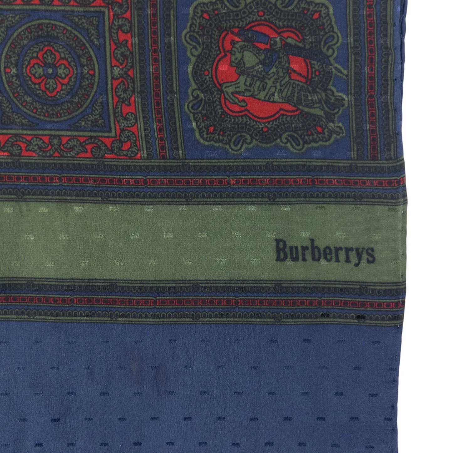 Vintage 80s Burberry Silk Scarf | O/S, Blue