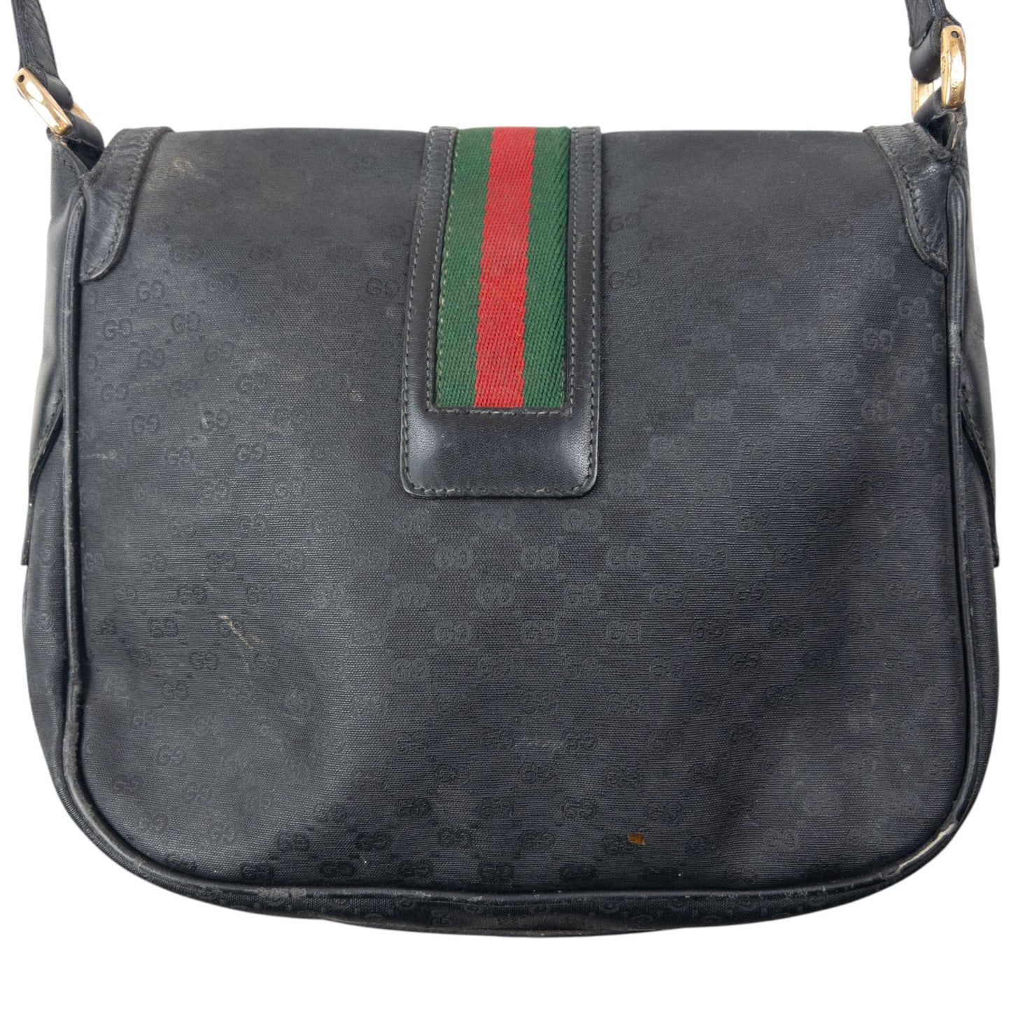 Vintage 80s Gucci Monogram Leather Crossbody Bag