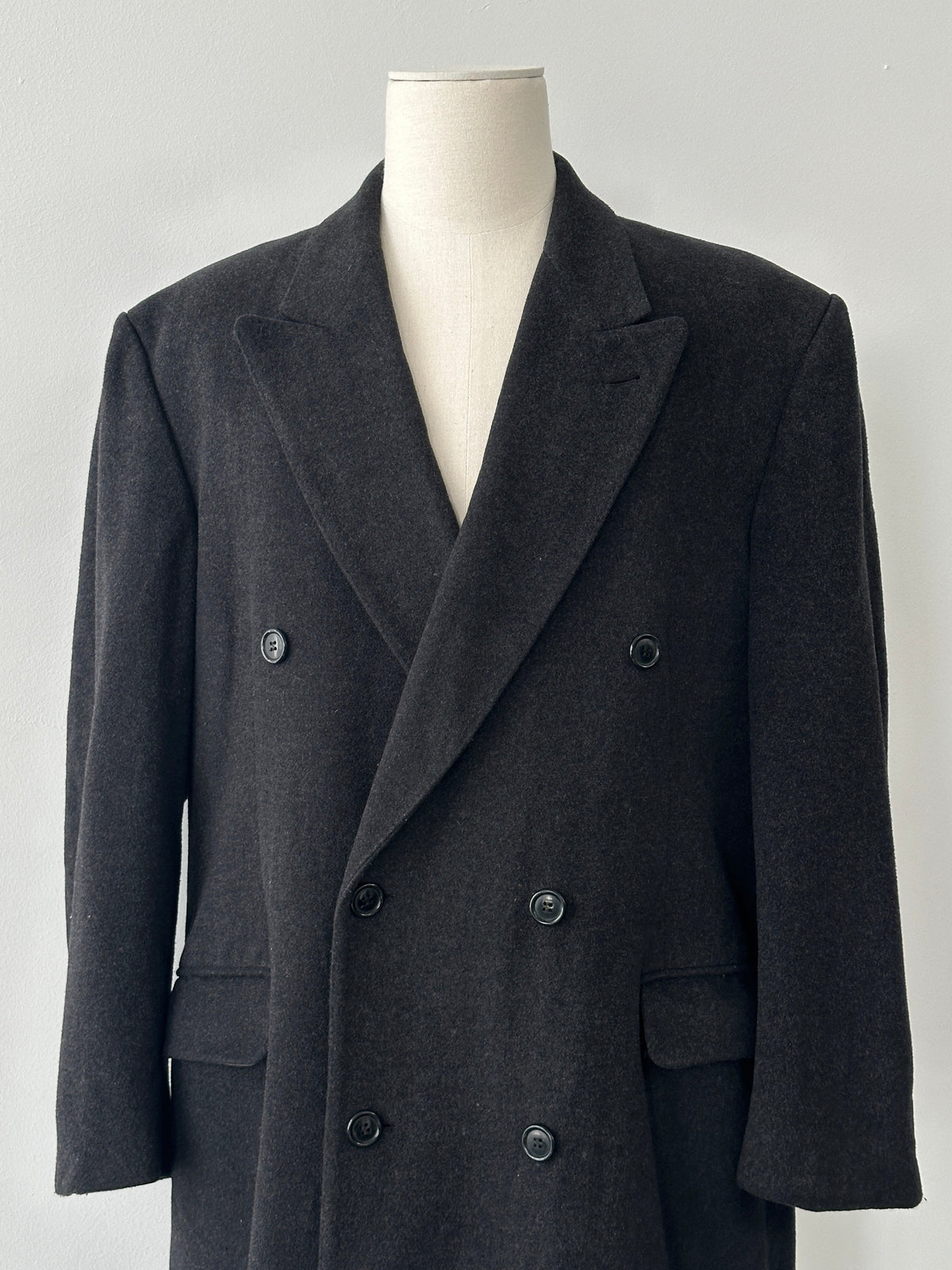 Vintage 1990s Wool Cashmere Double Breasted Coat - XL